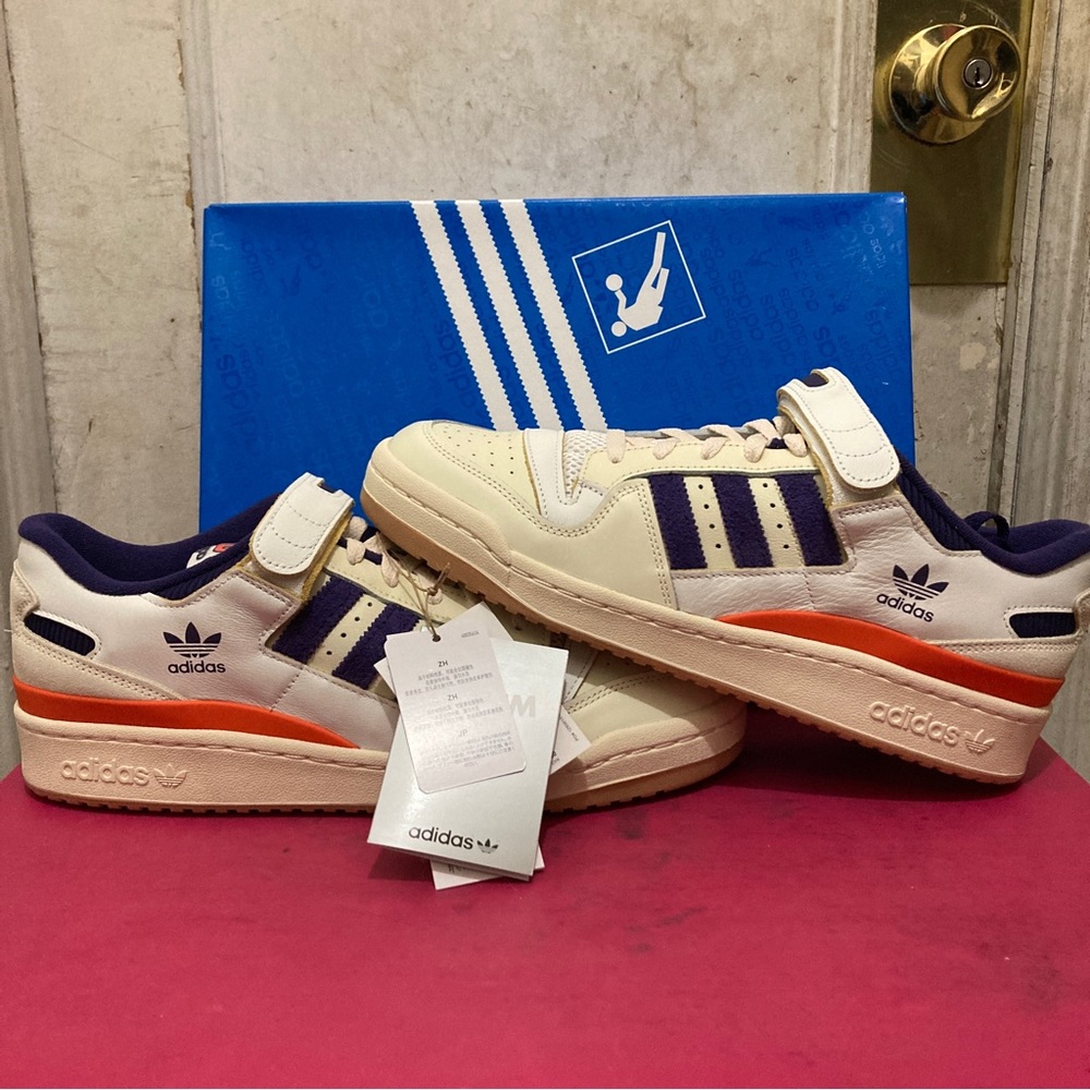adidas Forum 84 Low Suns Cream Purple Orange GX9049 Men's Size 10-12